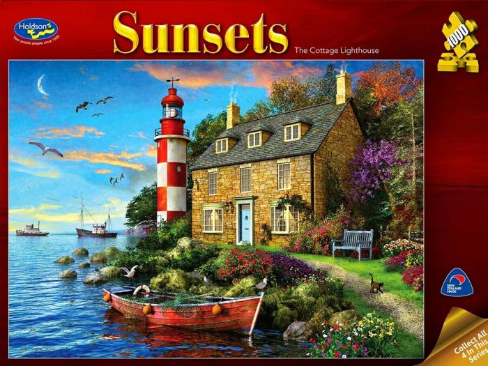 1000 |   Holdson – 1000 Piece Sunsets 3 – Cottage Lighthouse 1000 1000