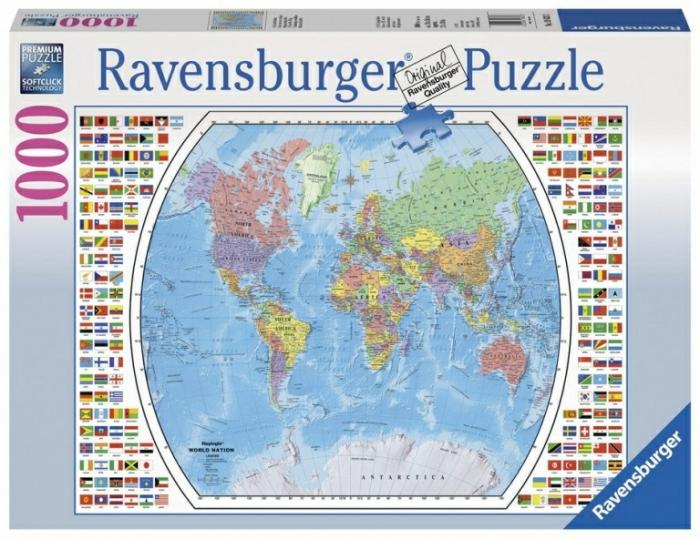 1000 |   Ravensburger – 1000 Piece – Political World Map With Flags 1000 1000