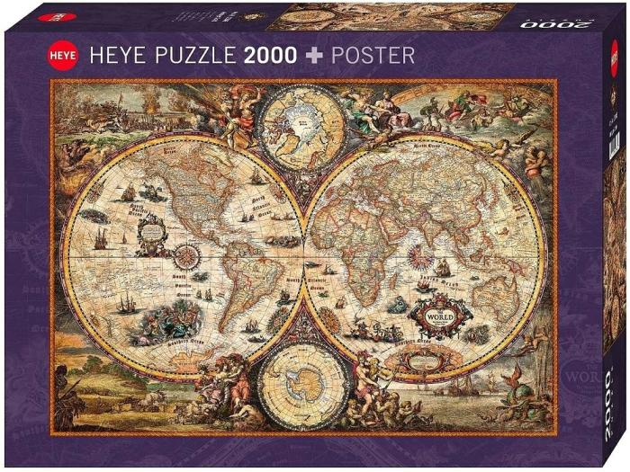 2000+ |   Heye – 2000 Piece Map Art – Vintage World 2000+ 2000+