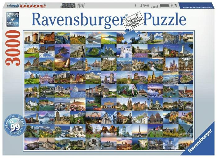 2000+ |   Ravensburger – 3000 Piece – 99 Beautiful Places In Europe 2000+ 2000+