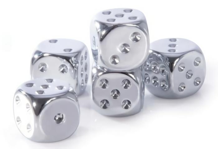 Accessories |   Dice Games – X5 Metallic Dice In A Tin Accessories Accessories