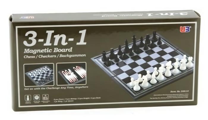 Chess Combination Sets |   3 In 1 Magnetic Chess Checkers Bakgammon – 10" Chess Chess Combination Sets