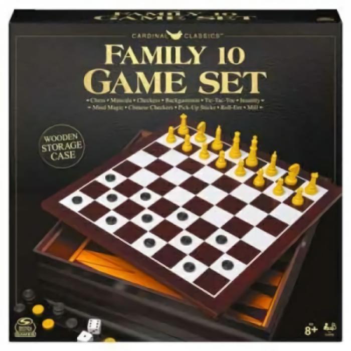 Chess Combination Sets |   Classic Wooden 10 Games Set Cabinet Chess Chess Combination Sets