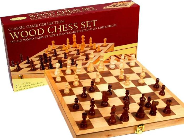 Chess Sets |   Chess Set – 18" Wooden Folding Inlaid Chess Chess Sets