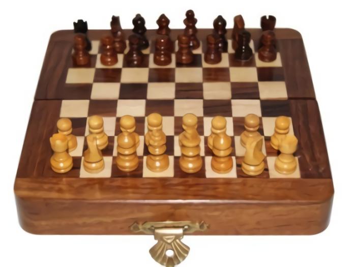 Chess Sets |   Chess Set – Wood 12.5Cm Magnetic Folding Chess Chess Sets