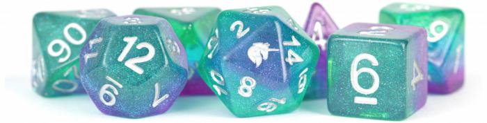 D&D |   Mdg Dice – Resin Polyhedral Set – Unicorn Auora D&D D&D