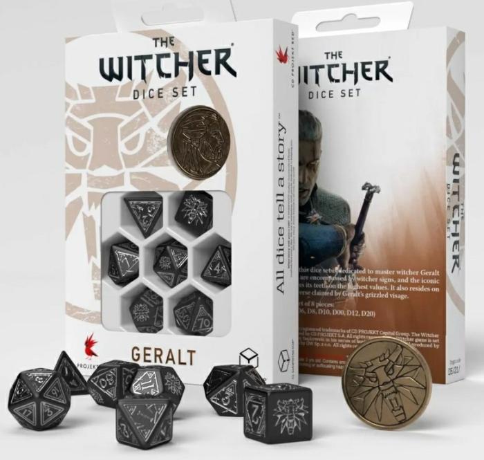 D&D |   Q Workshop Witcher Dice Set Geralt Silver Sword D&D D&D