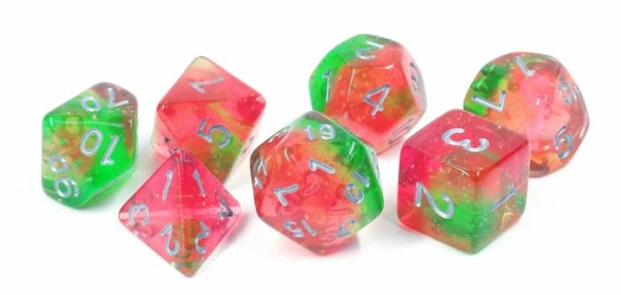 D&D |   Sirius Dice – Polyhedral Set (7) – Lotus Glow D&D D&D