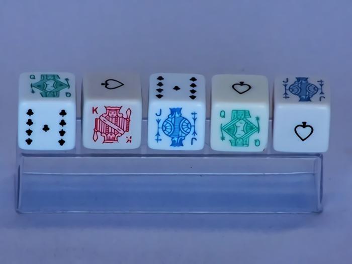 General |   Set O 5 Poker/Liars Dice In Case Card & Dice Games General