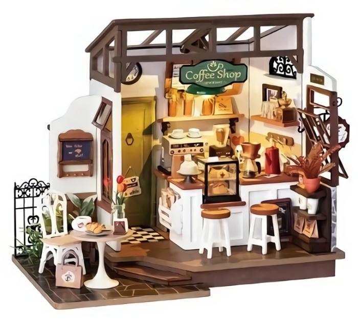 Model Kits |   Diy Mini House – No 17 Cafe Construction Models Craft Model Kits