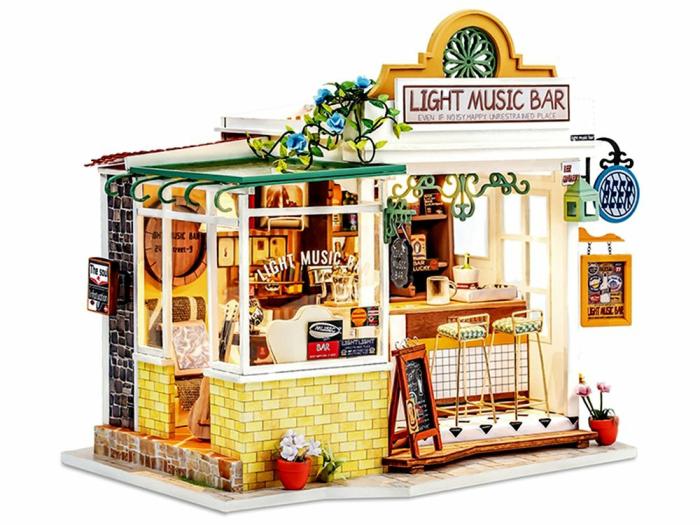 Model Kits |   Diy – Mini Light Music Bar Construction Models Craft Model Kits