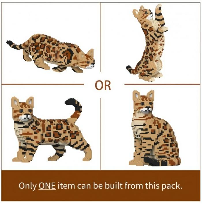 Model Kits |   Jekca – Bengal Cat 4 In 1 Pack Construction Models Craft Model Kits