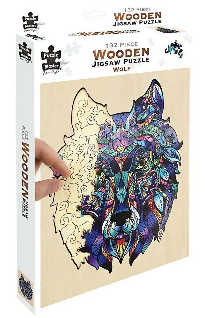 Other |   Wooden Jigsaw – 132 Piece Wolf Construction Models Craft Other