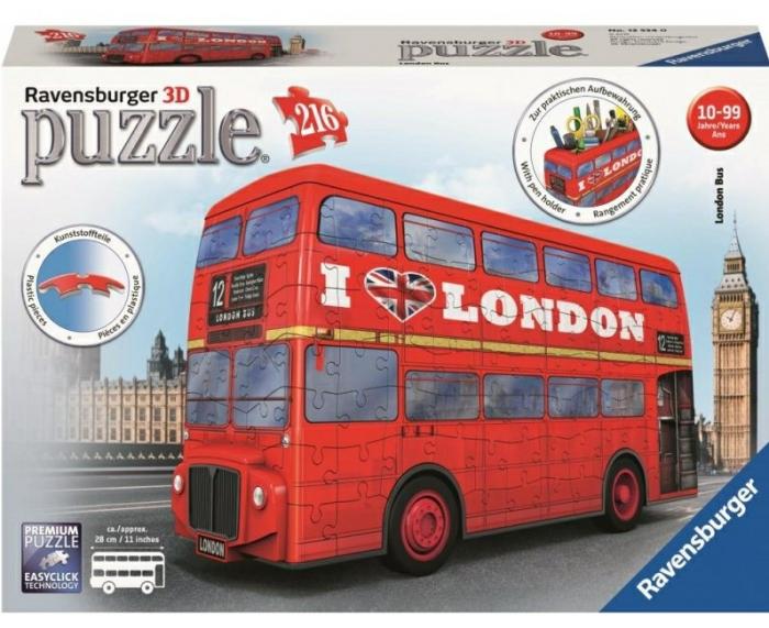 Themed |   Ravensburger – 216 Piece – 3D London Bus Jigsaws Themed