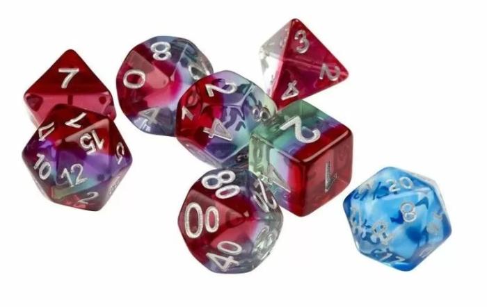 D&D |   Sirius Dice – Polyhedral Set (7) – Watermelon D&D D&D