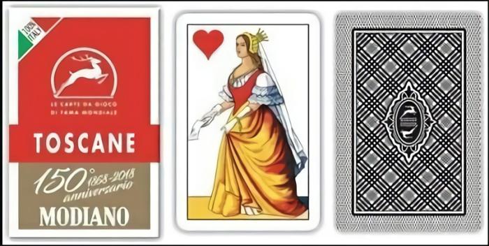 Playing Cards |   Modiano – Toscane Red Card & Dice Games Playing Cards