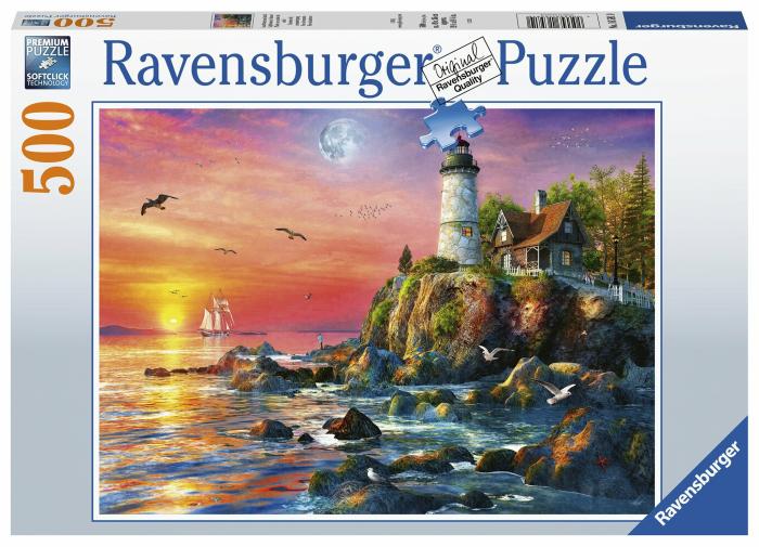 500-750 |   Ravensburger – 500 Piece – Lighthouse At Sunset 500-750 500-750